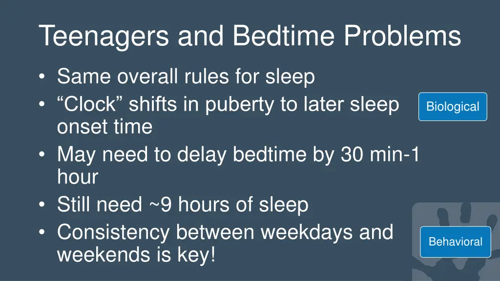 teenagers and bedtime problems