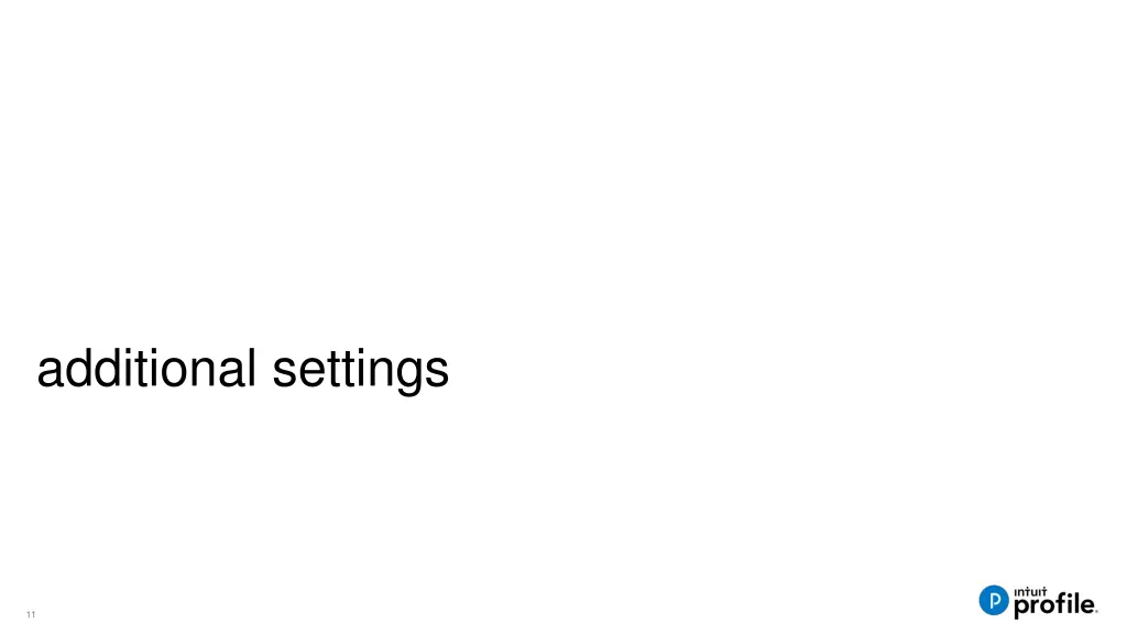 additional settings
