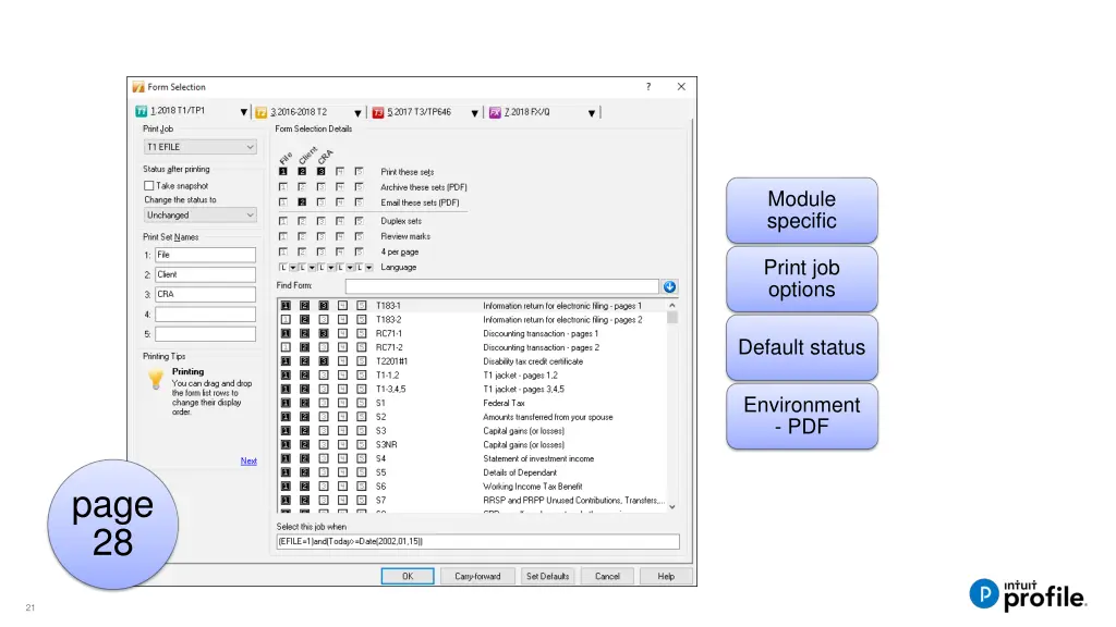 module specific