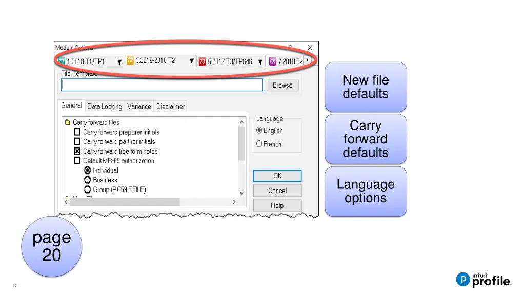 new file defaults