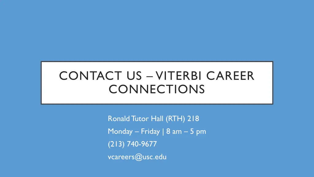 contact us viterbi career connections