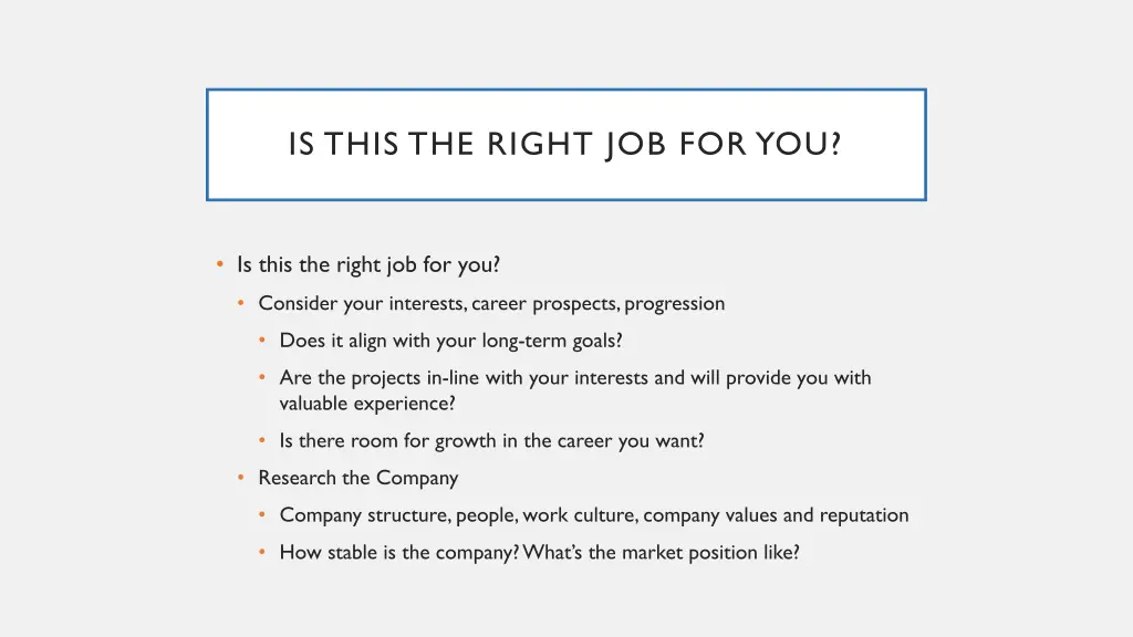 is this the right job for you