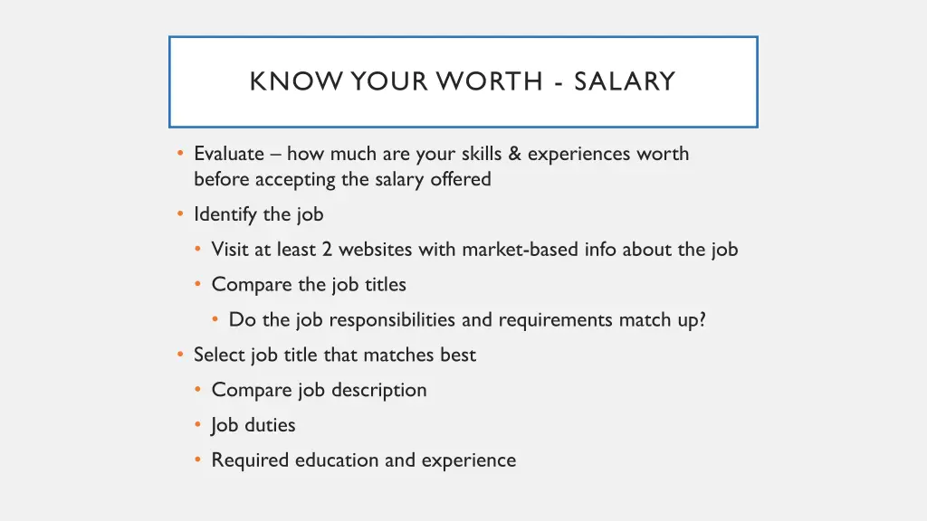 know your worth salary