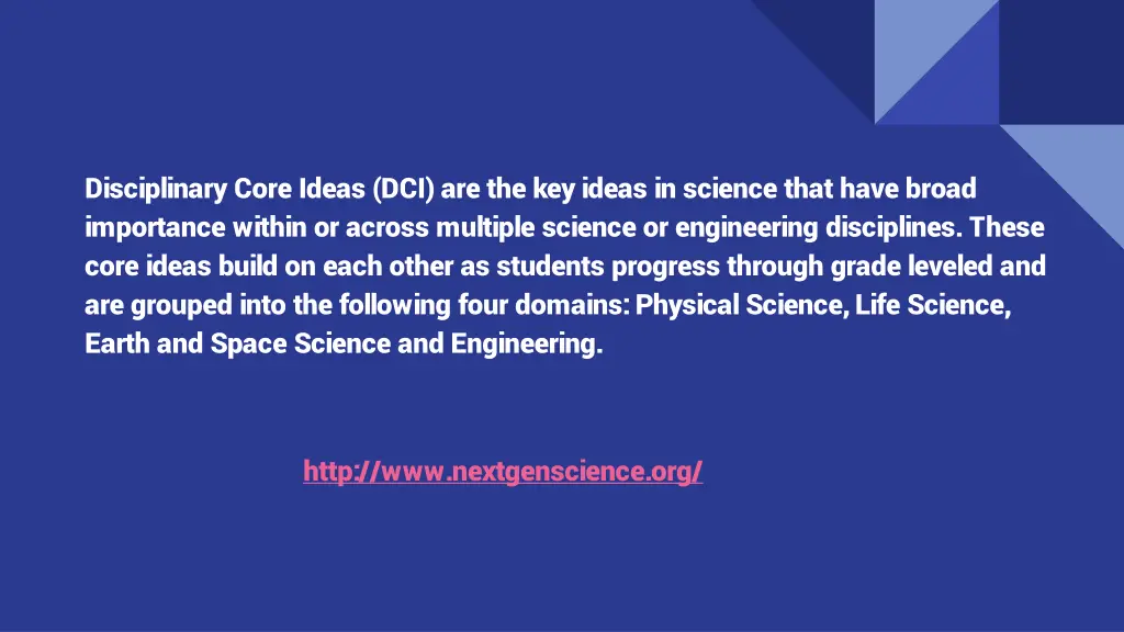disciplinary core ideas dci are the key ideas