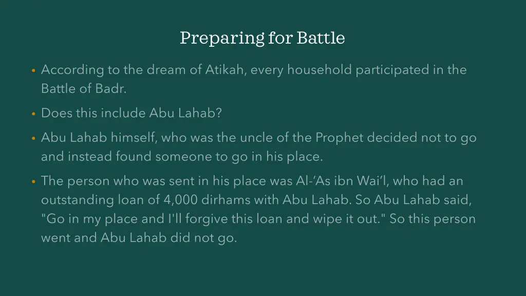 preparing for battle