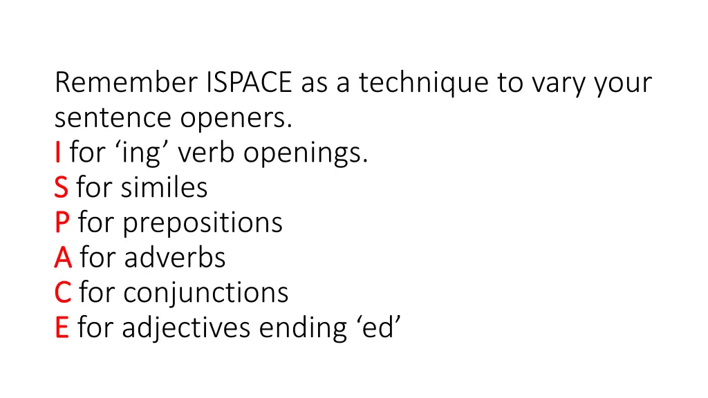 remember ispace as a technique to vary your