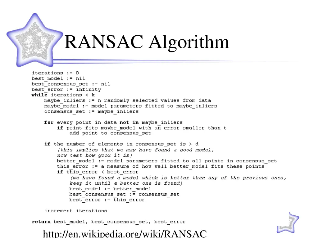 ransac algorithm 1