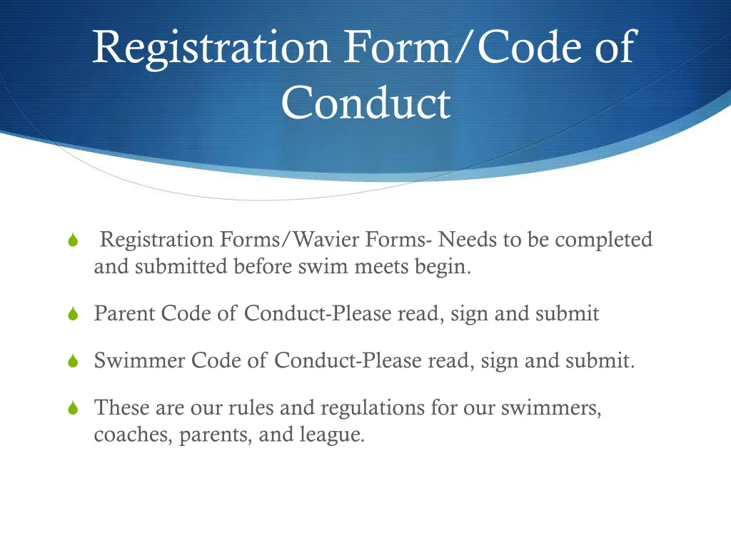 registration form code of conduct