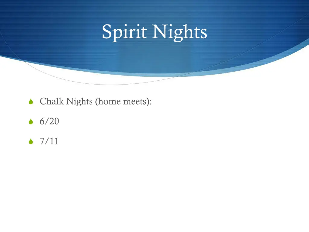 spirit nights