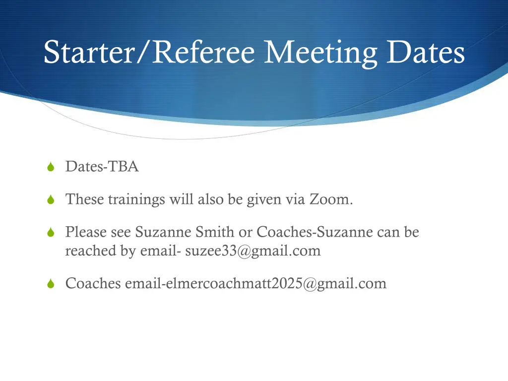 starter referee meeting dates