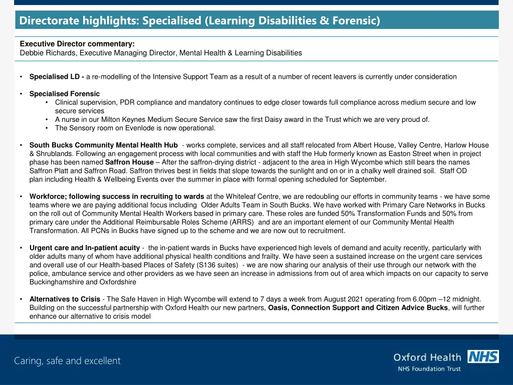 directorate highlights specialised learning