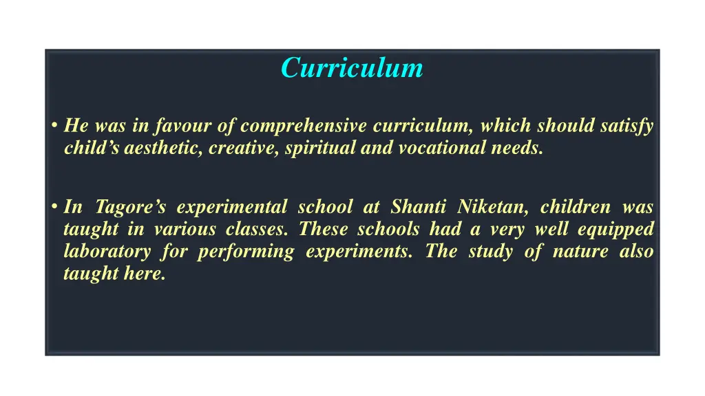 curriculum