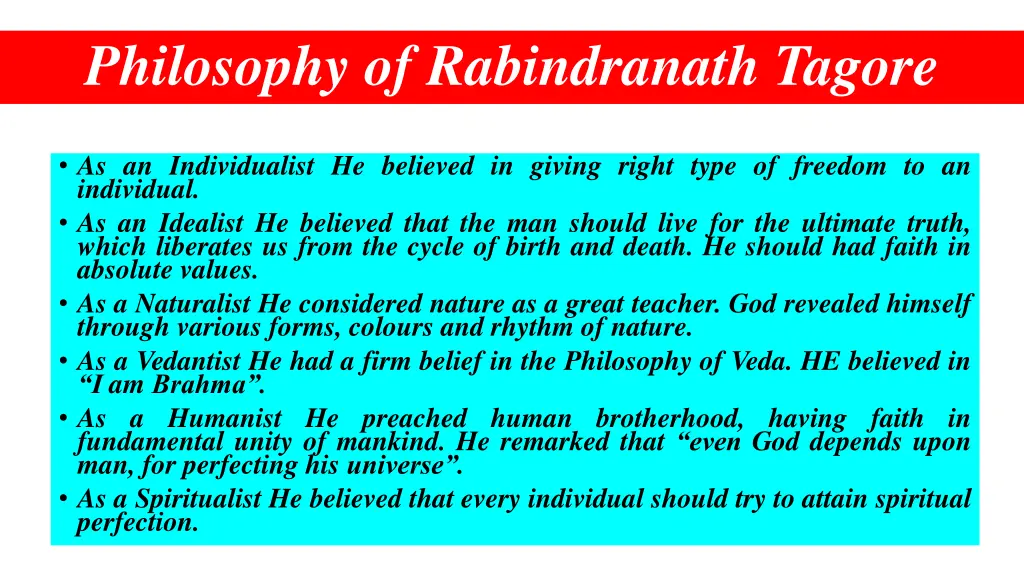 philosophy of rabindranath tagore