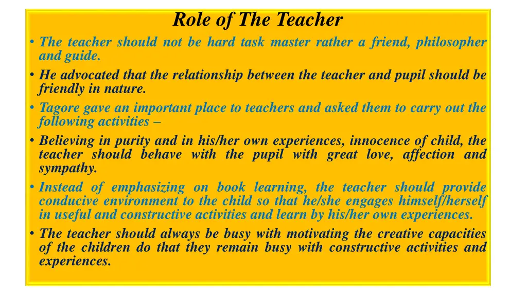 role of the teacher