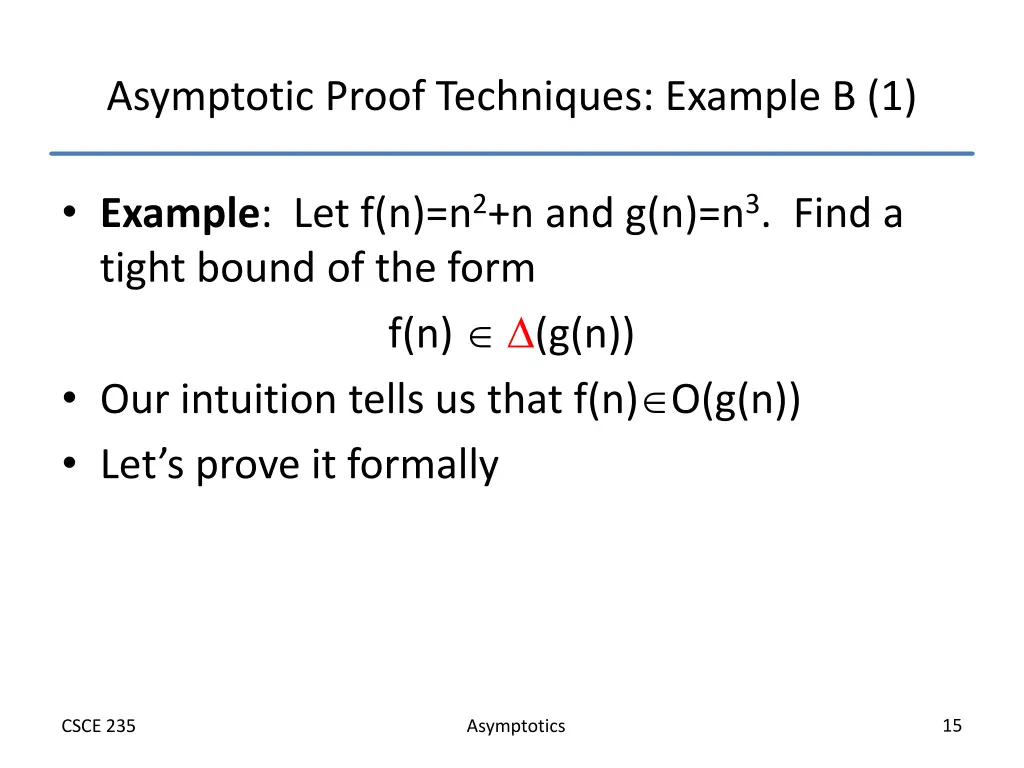 asymptotic proof techniques example b 1