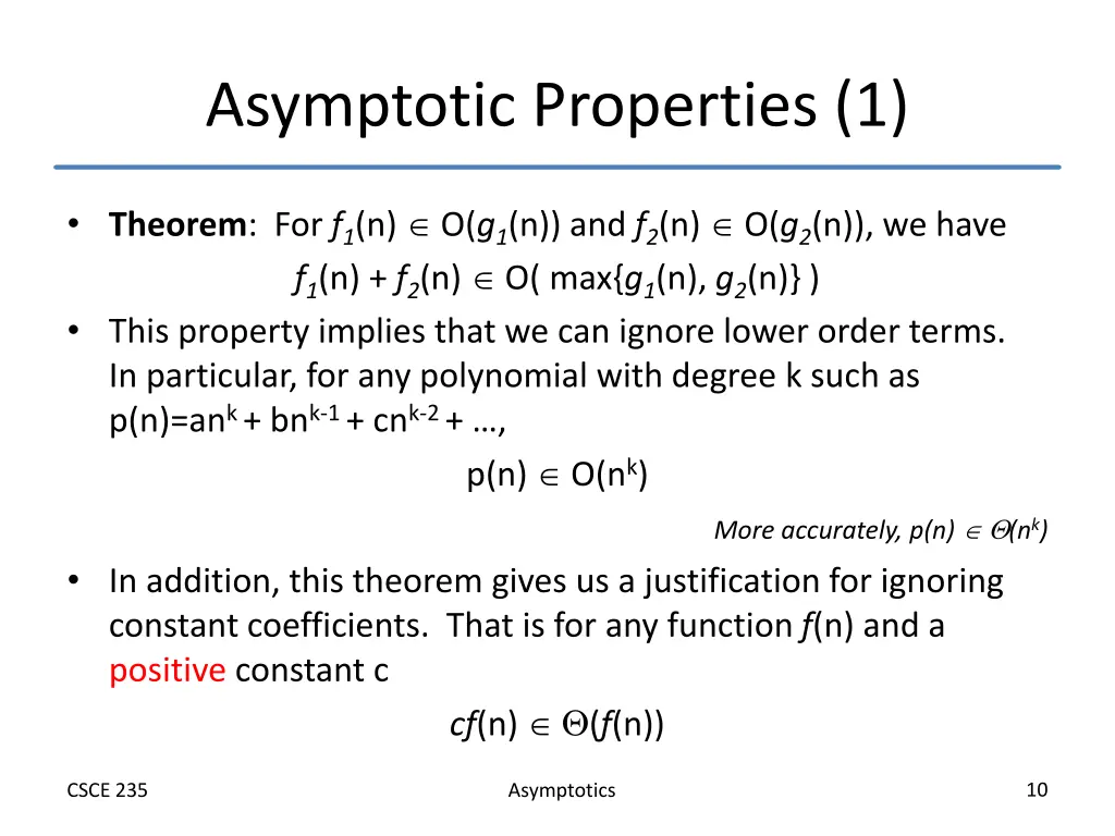 asymptotic properties 1