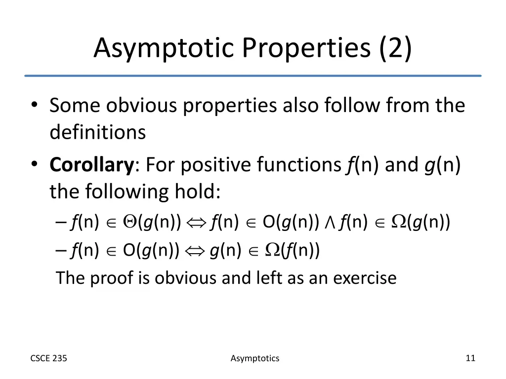 asymptotic properties 2