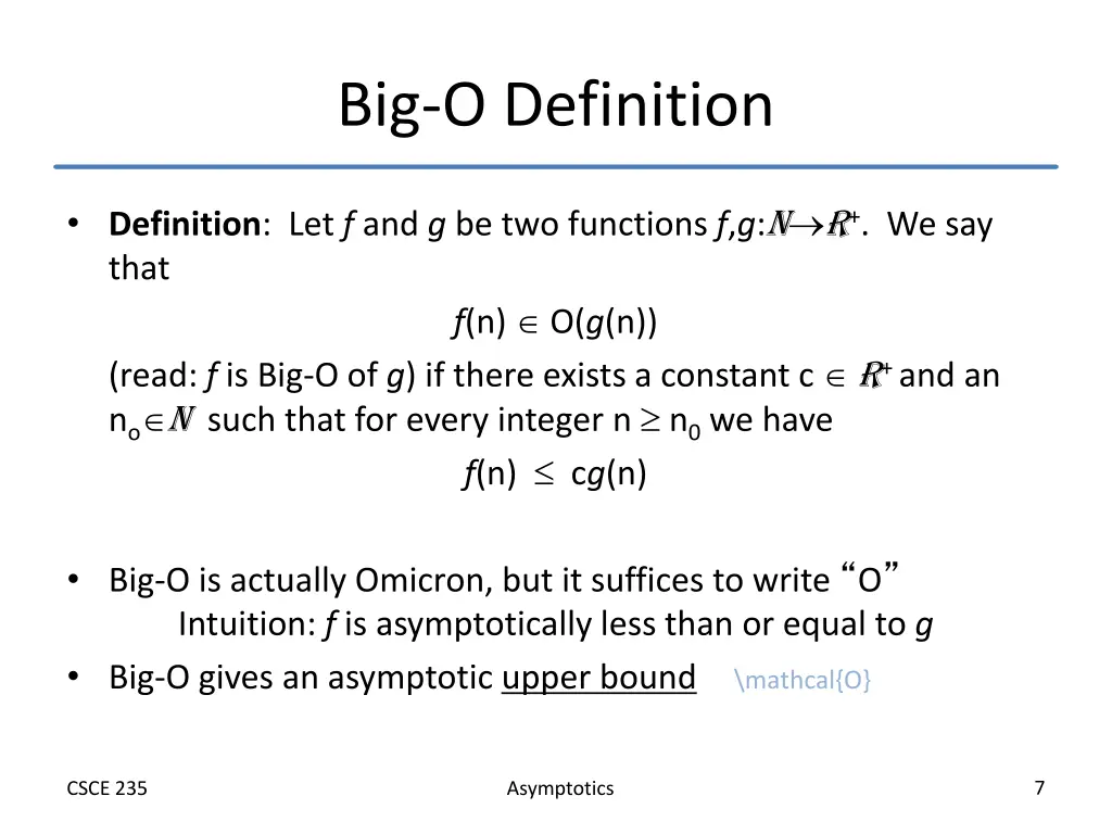 big o definition