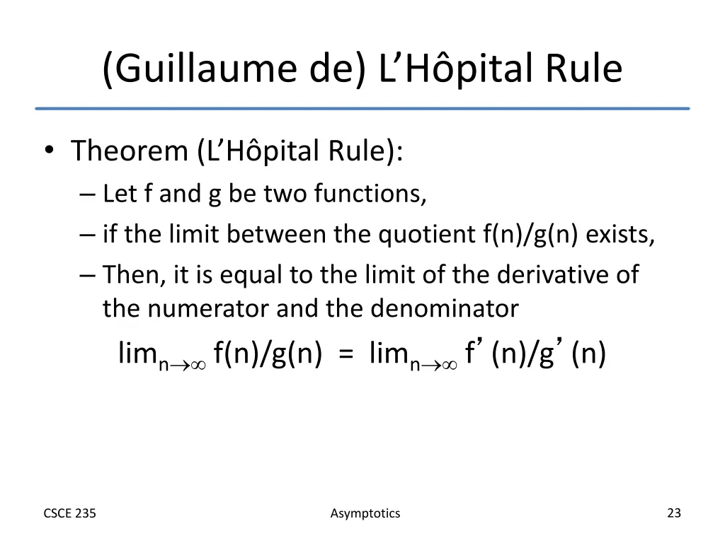 guillaume de l h pital rule