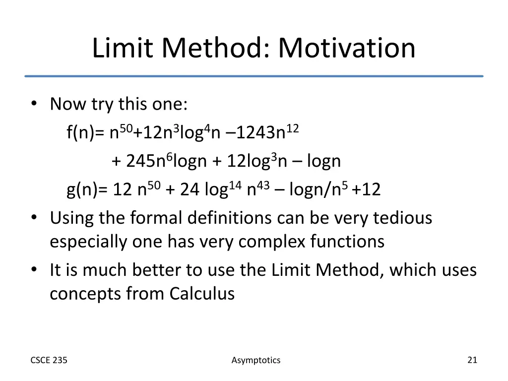 limit method motivation