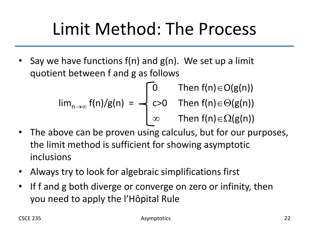 limit method the process
