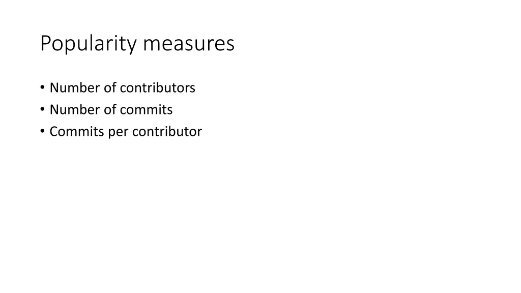 popularity measures