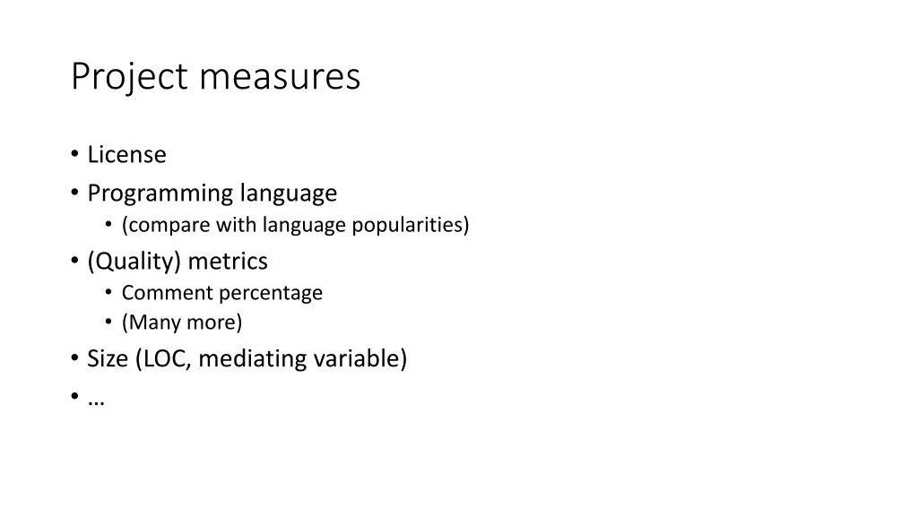 project measures