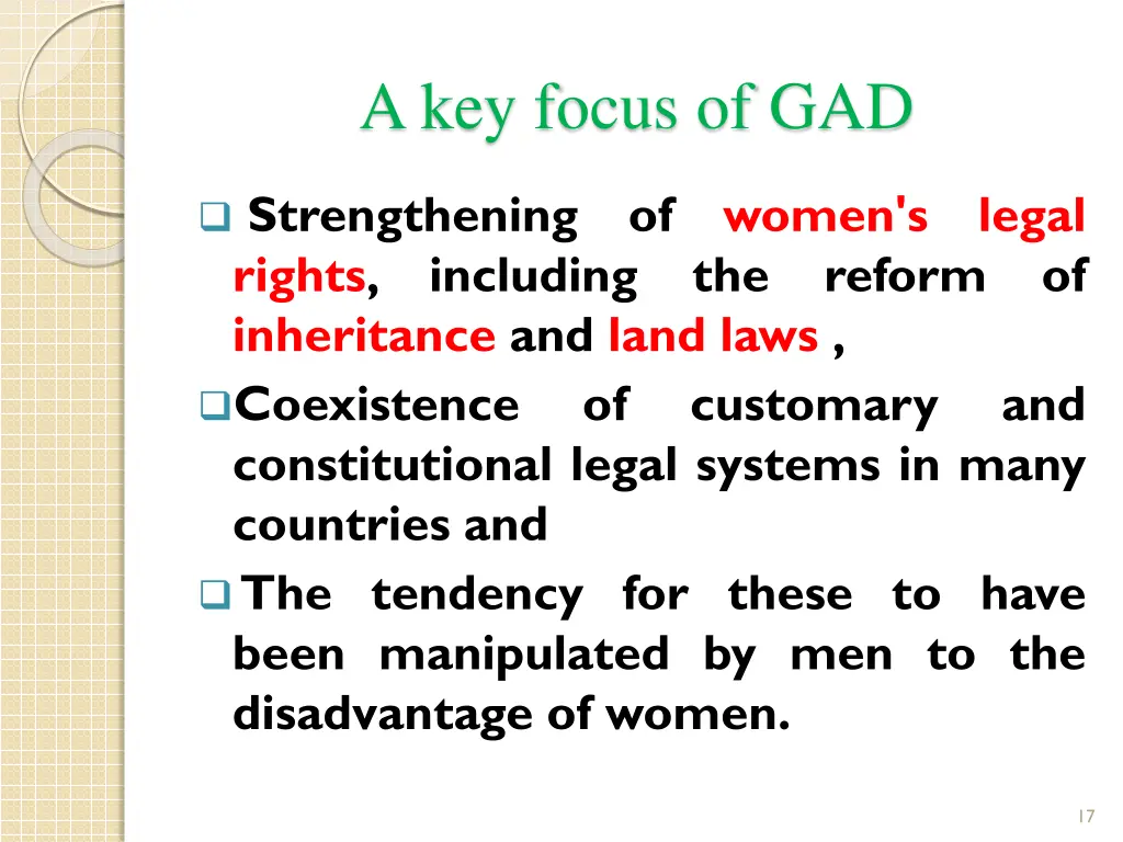 a key focus of gad
