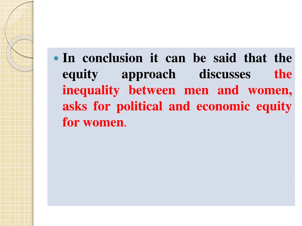in conclusion it can be said that the equity