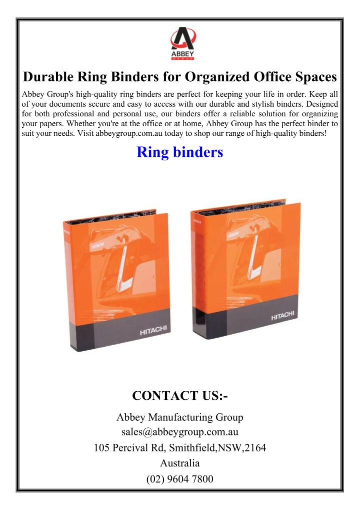 durable ring binders for organized office spaces