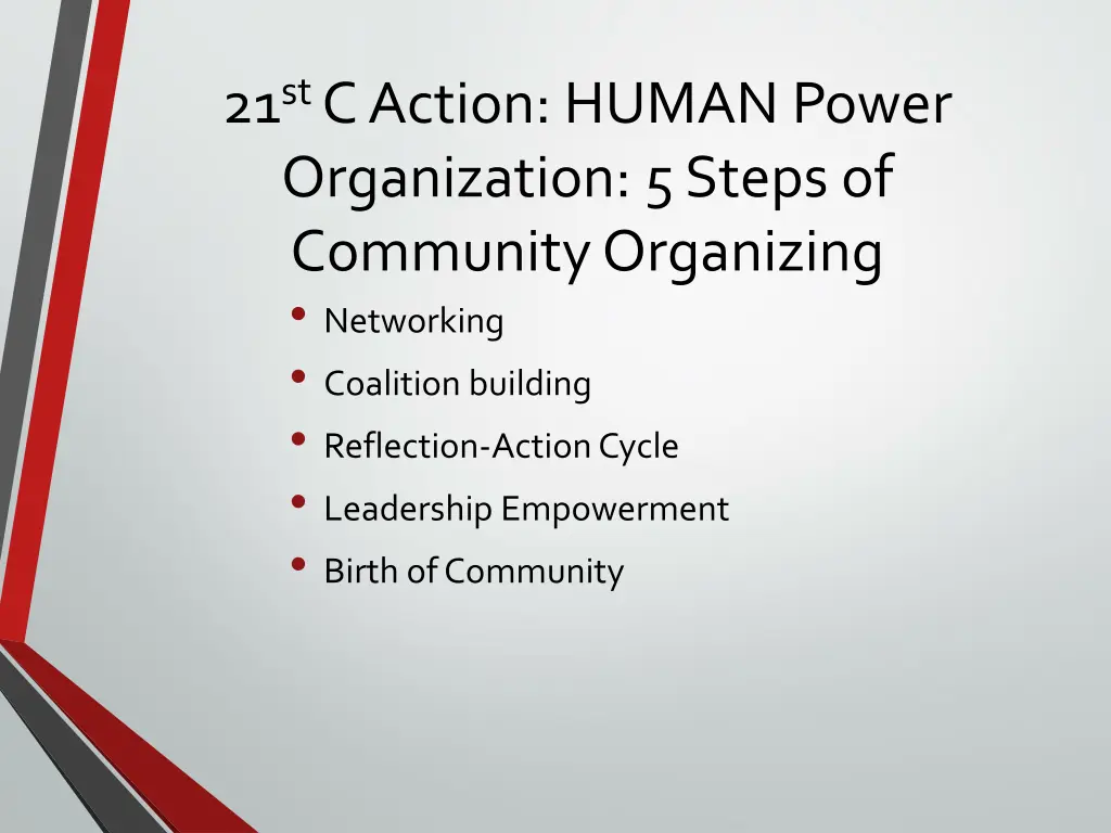 21 st c action human power organization 5 steps