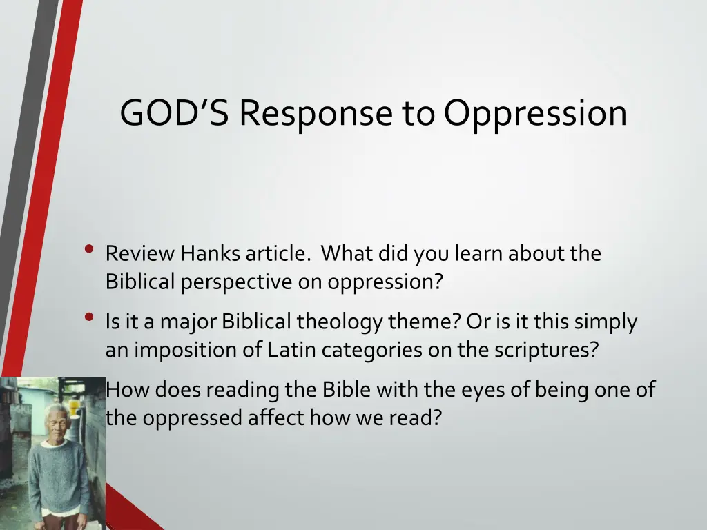 god s response to oppression