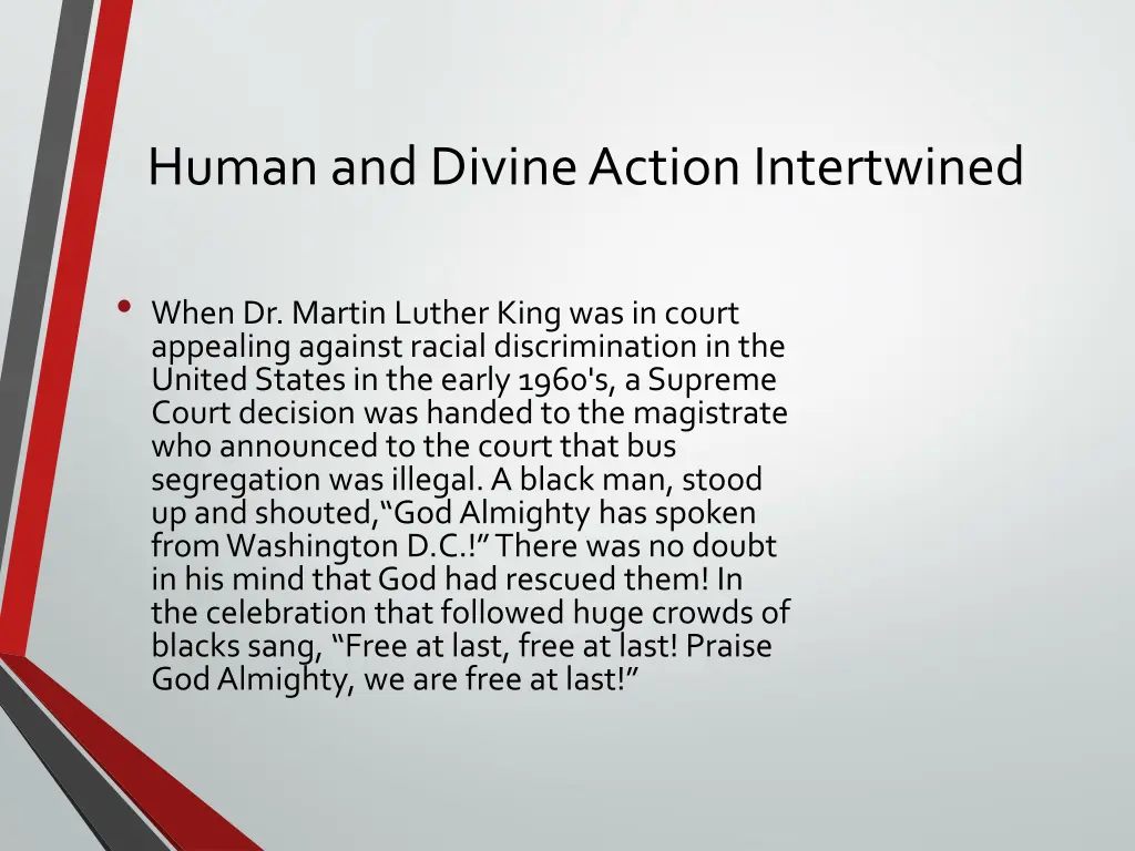 human and divine action intertwined