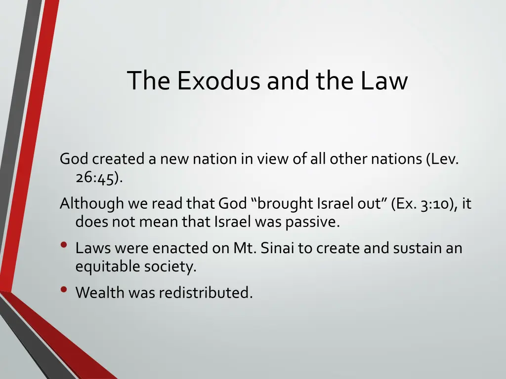 the exodus and the law