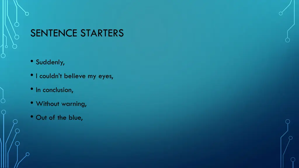sentence starters