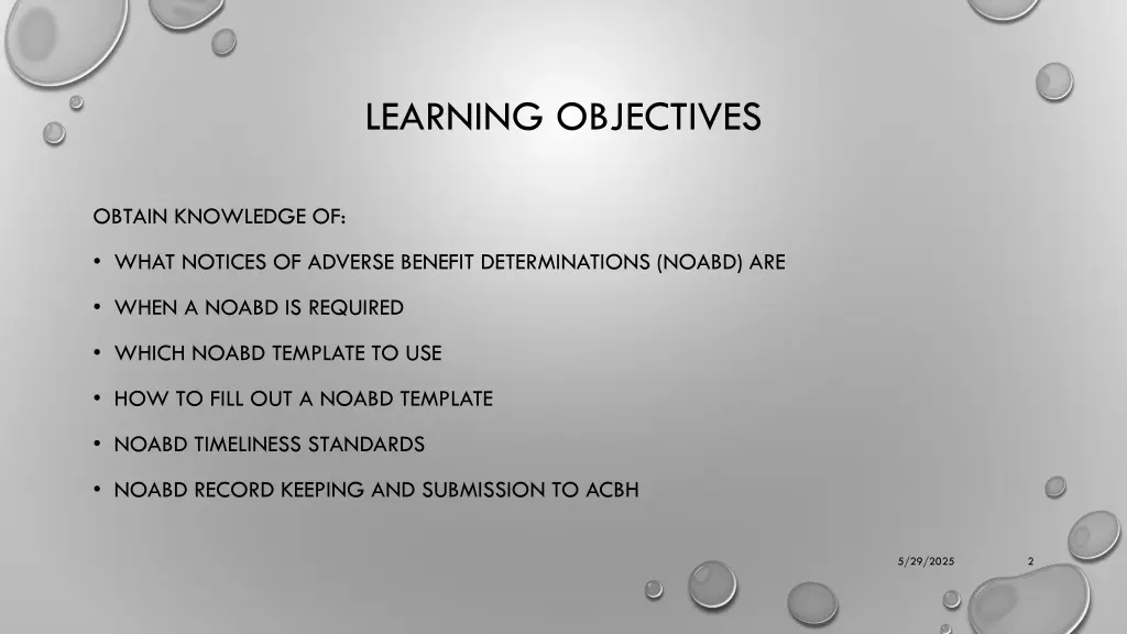learning objectives