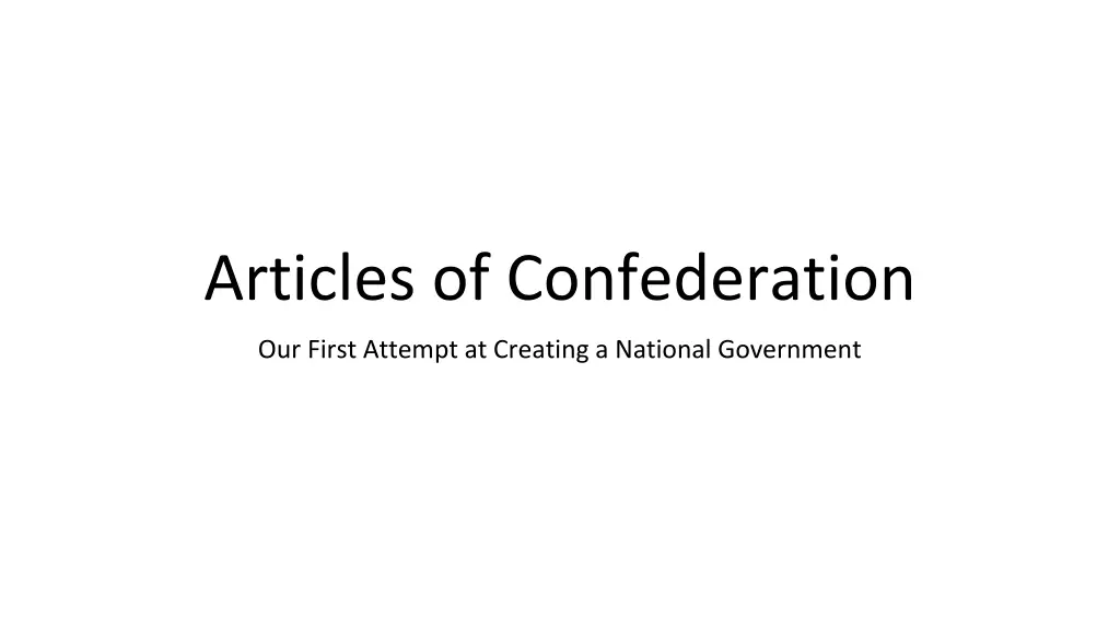 articles of confederation