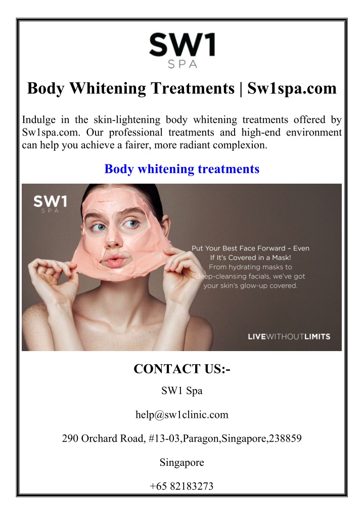 body whitening treatments sw1spa com