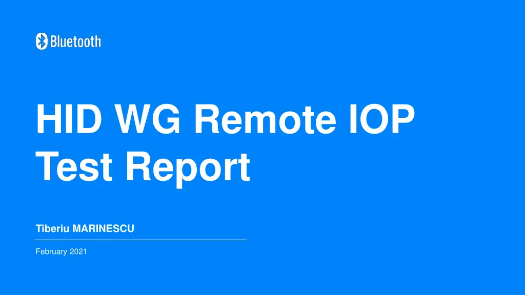 hid wg remote iop test report