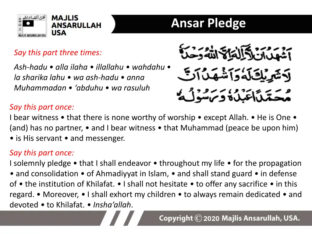 ansar pledge