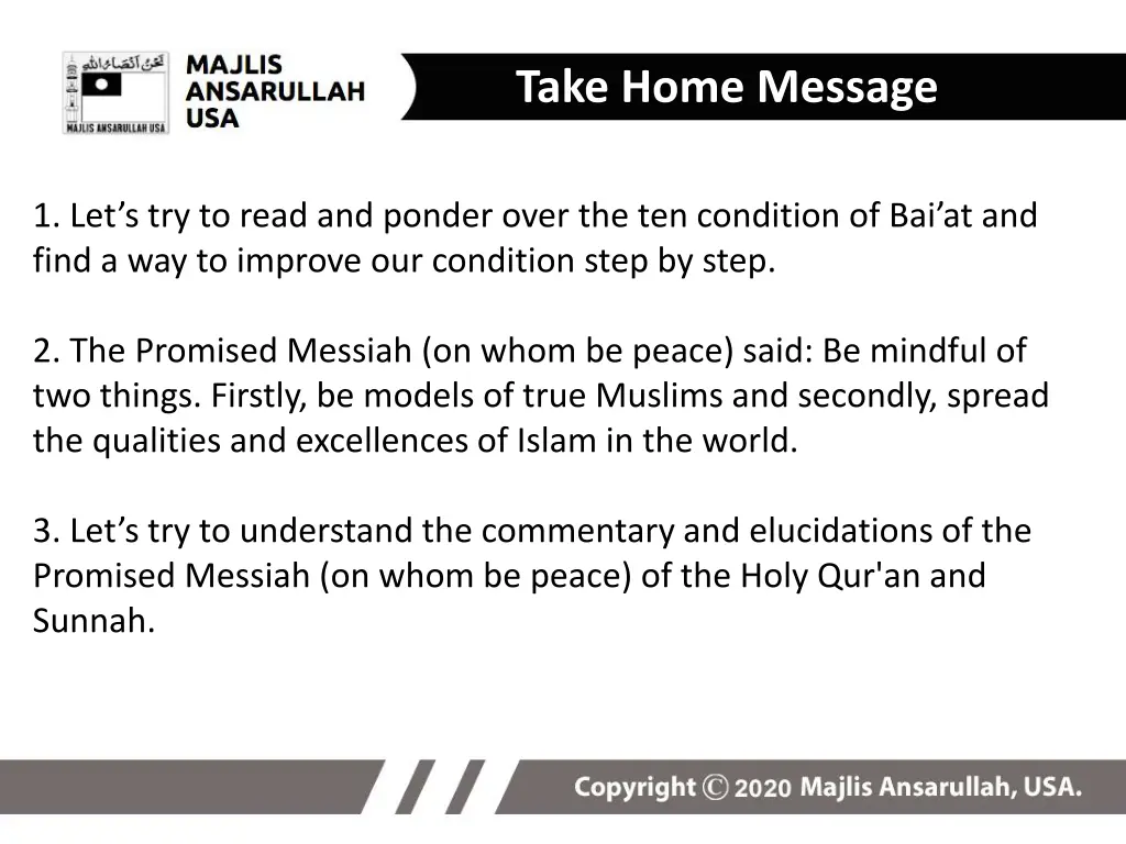 take home message