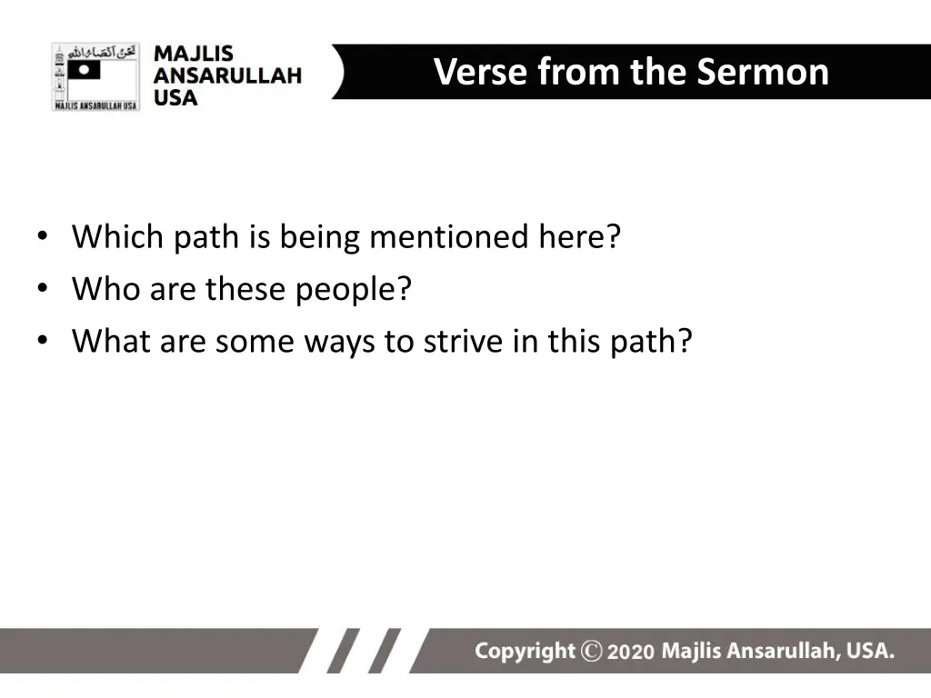 verse from the sermon