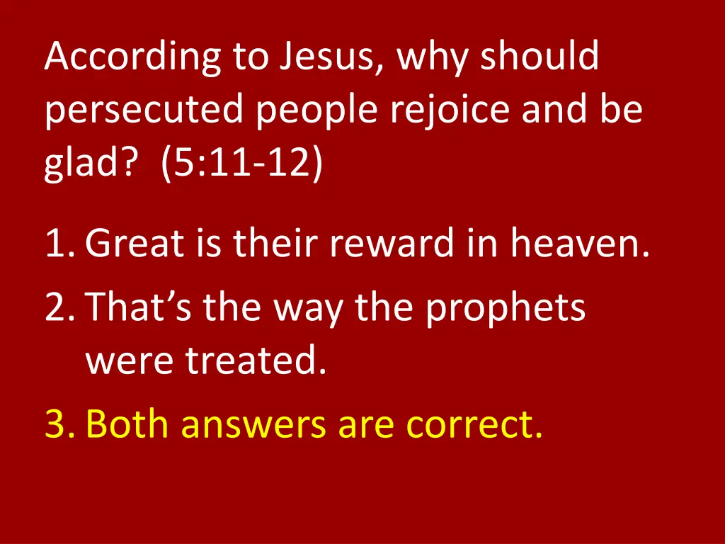 according to jesus why should persecuted people 1