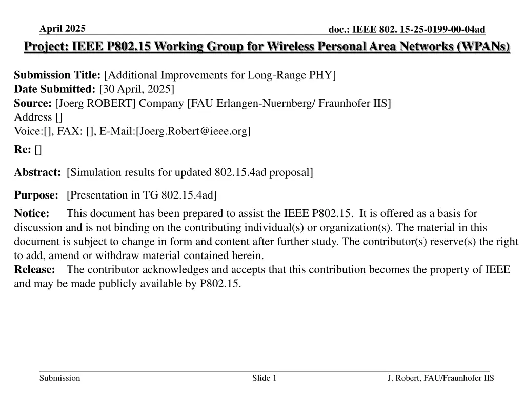 april 2025 project ieee p802 15 working group