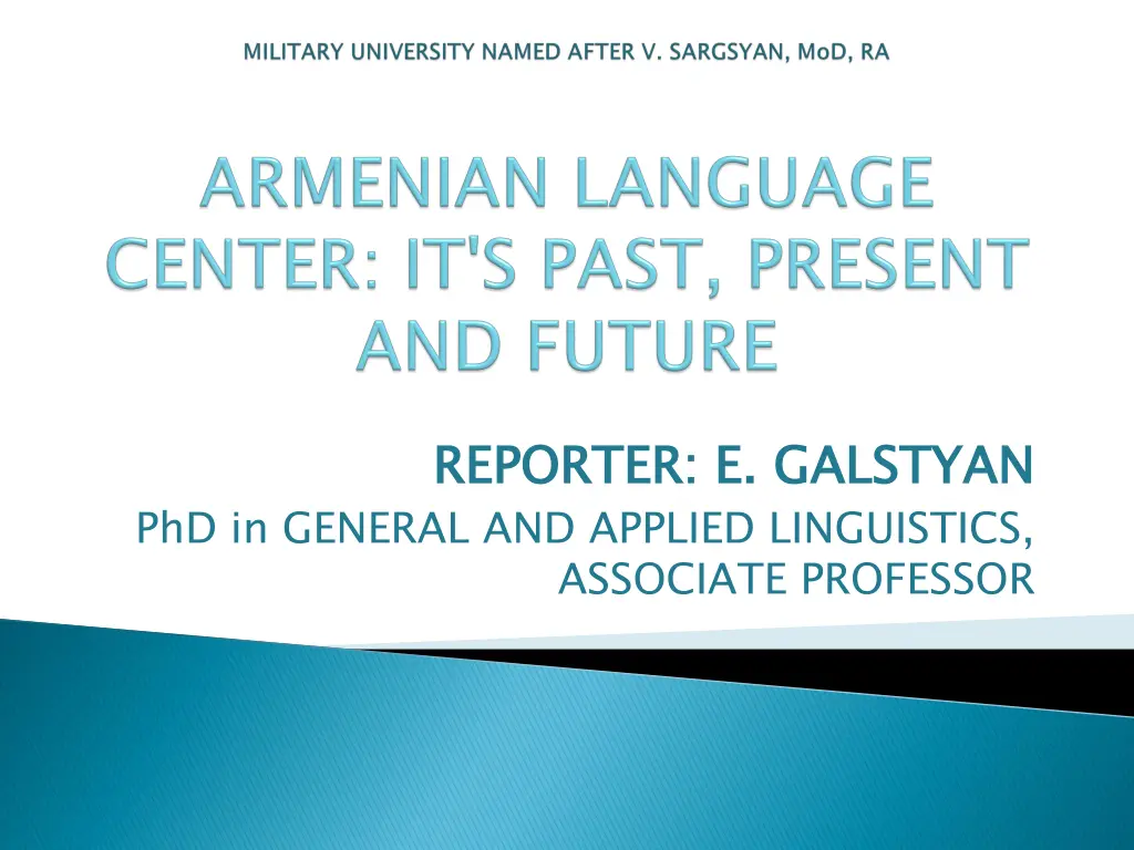 reporter e galstyan phd in general and applied