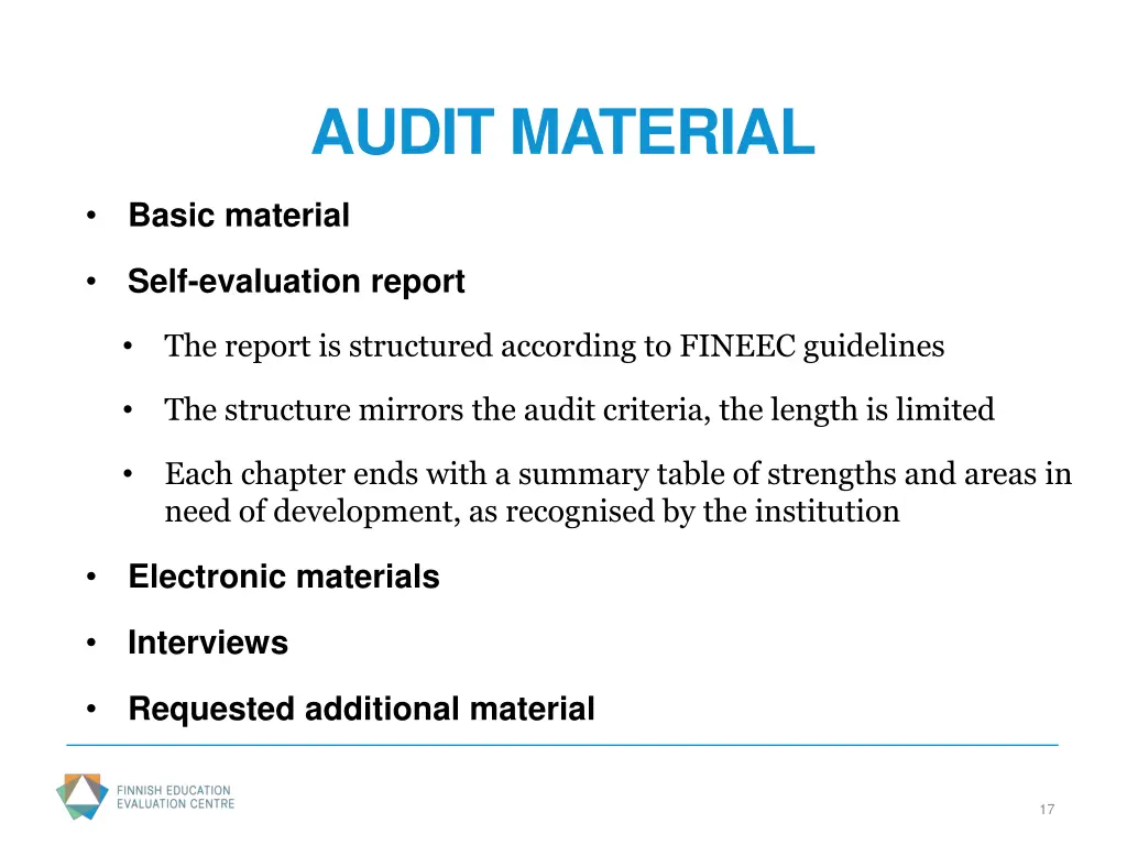 audit material