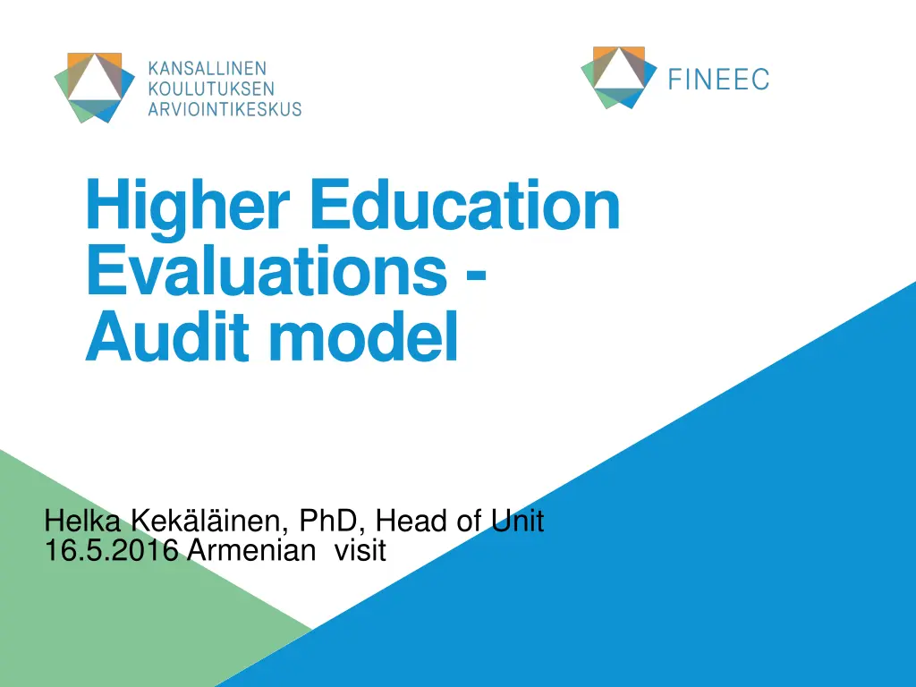 higher education evaluations audit model