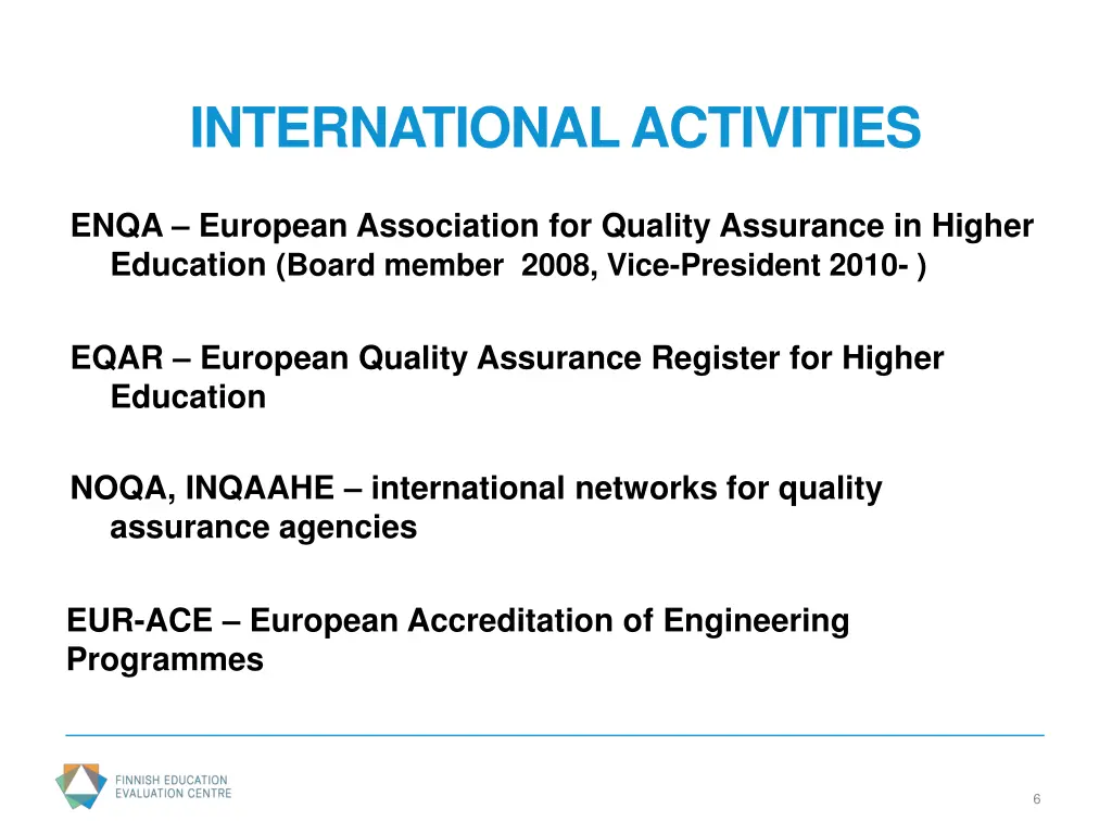 international activities