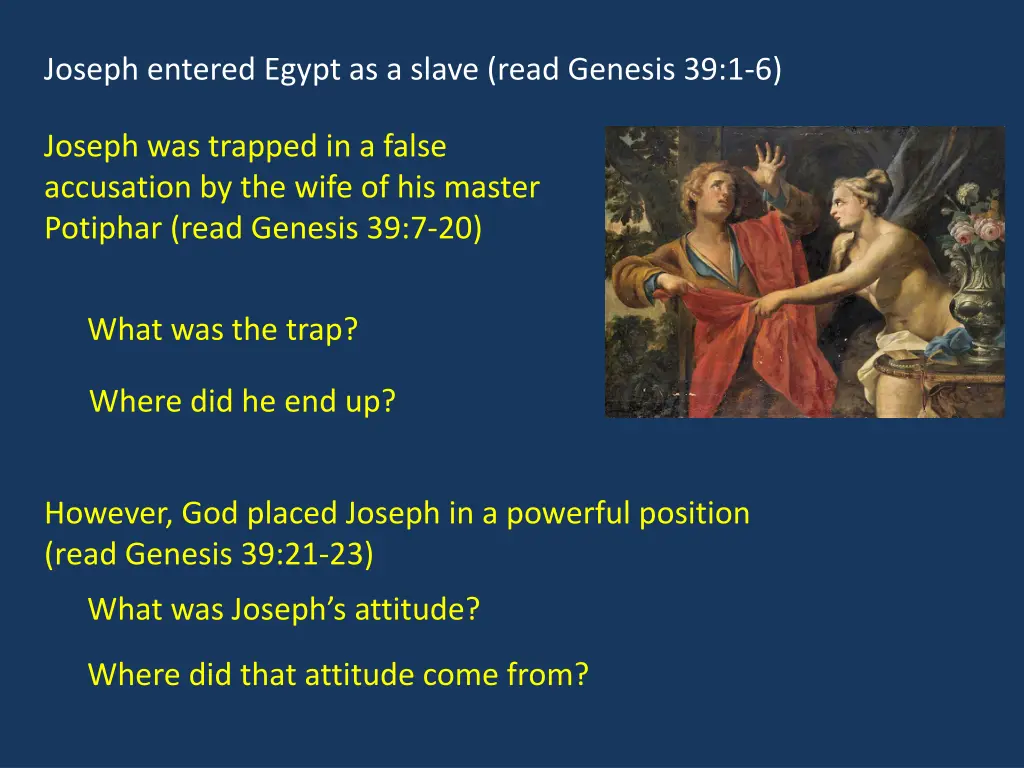 joseph entered egypt as a slave read genesis