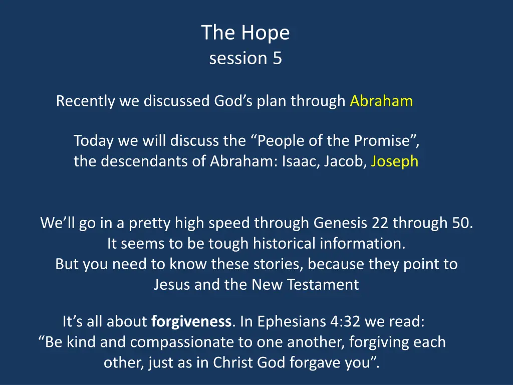 today we will discuss the people of the promise